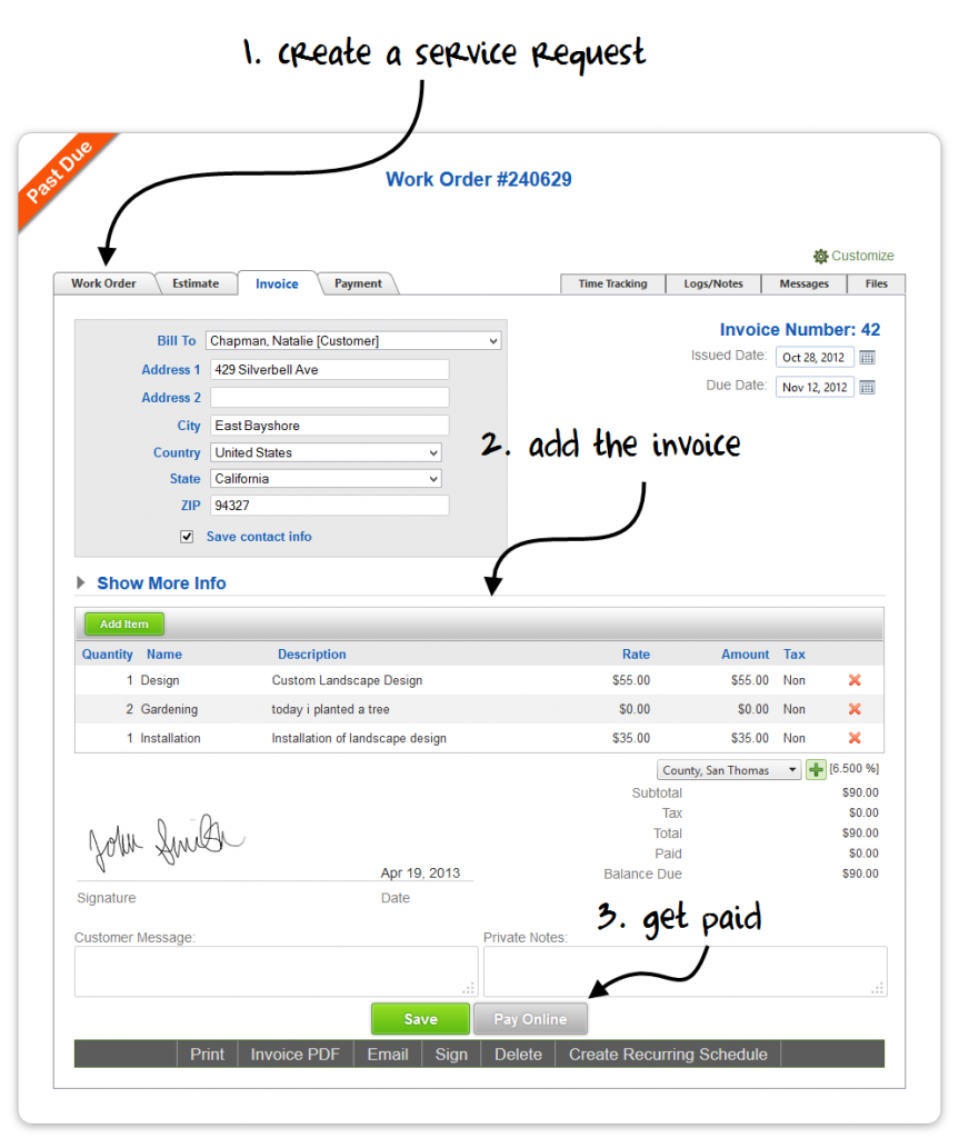 Mhelpdesk Field Service management screenshot