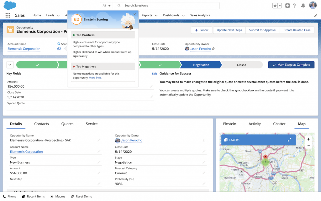 Sales Cloud SFA Oppty Scoring best crm for contractors and construction